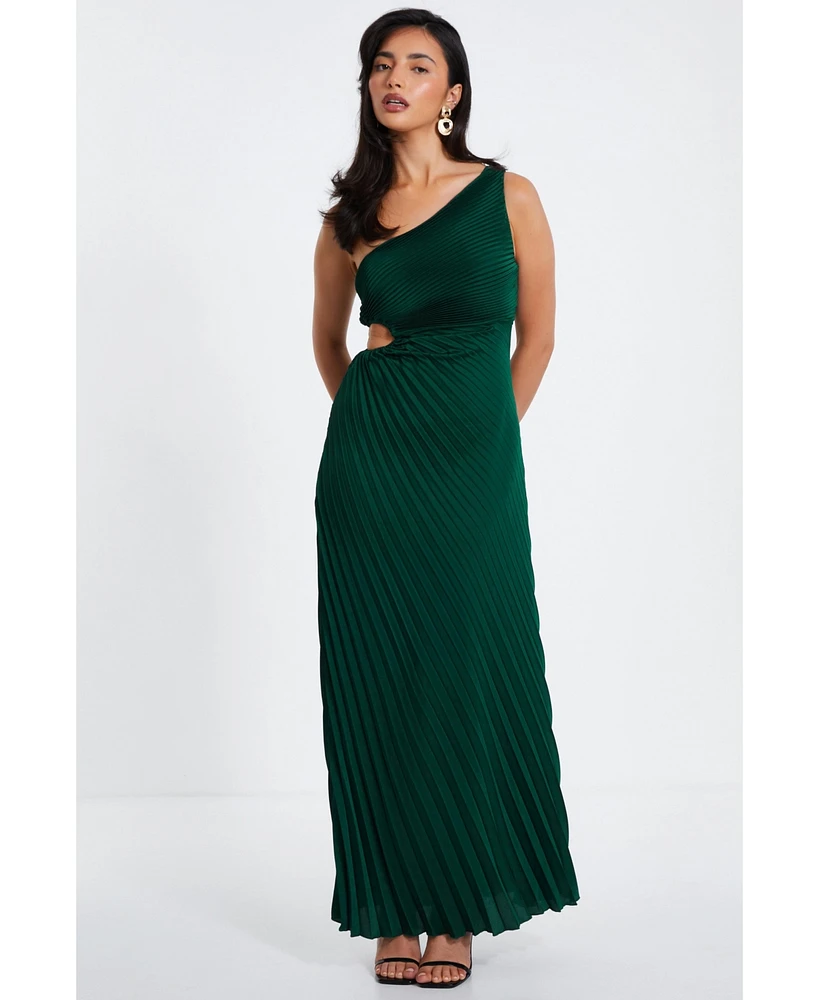 Quiz Women's Satin Pleated Maxi Dress