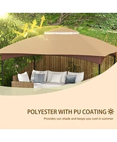 10' x 12' Gazebo Canopy Cover, Beige
