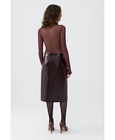 Nocturne Women's Faux Leather Pencil Skirt