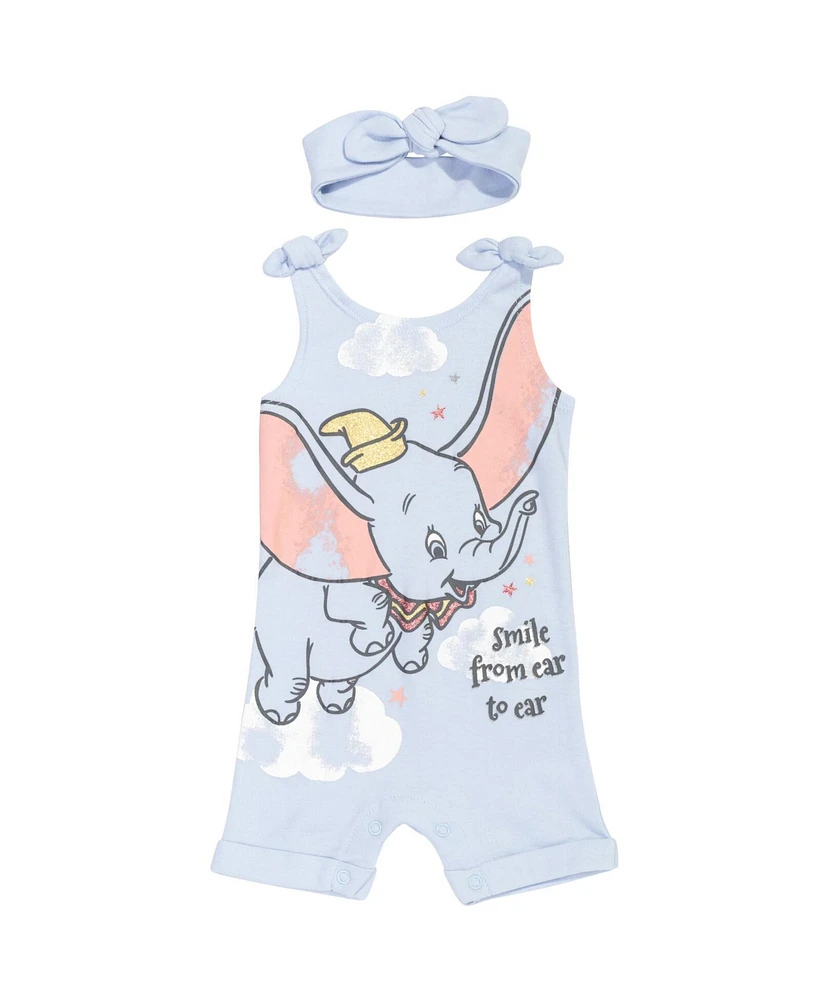 Disney Baby Girls Minnie Mouse Winnie the Pooh Lion King Lilo & Stitch Simba Romper and Headband Newborn