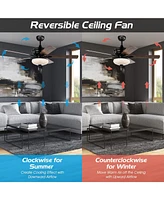 Skonyon 52 Inch Ceiling Fan with 3 Wind Speeds and 5 Reversible Blades-Black