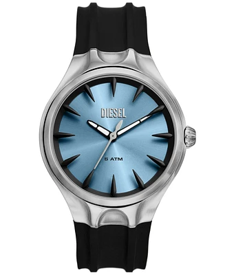 Diesel Men's Streamline Quartz Three-Hand Black Silicone 44mm