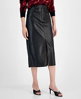 T Tahari Women's Faux Leather Pencil Skirt