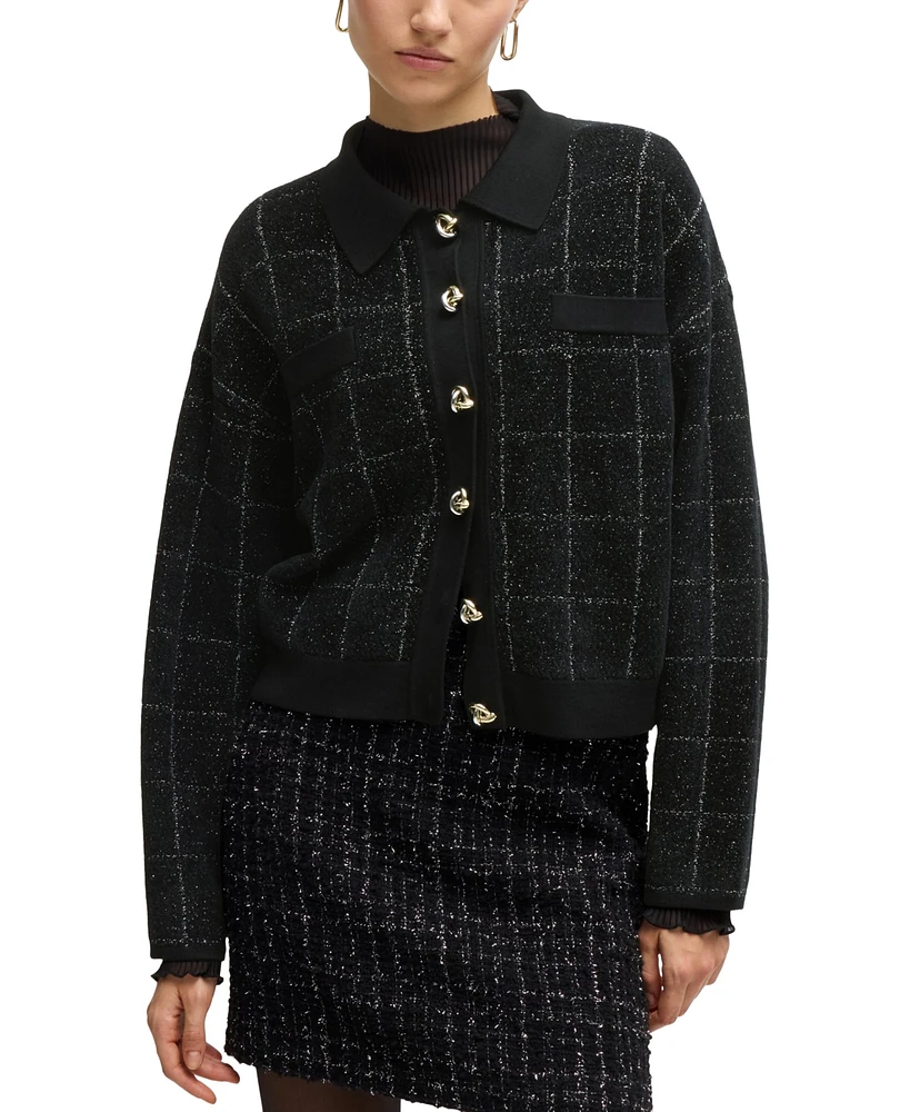 Boss by Hugo Women's Sparkle Tweed Cropped Jacket