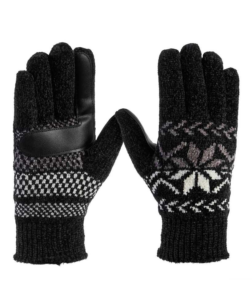 Isotoner Women's Chenille Snowflake Touchscreen Gloves