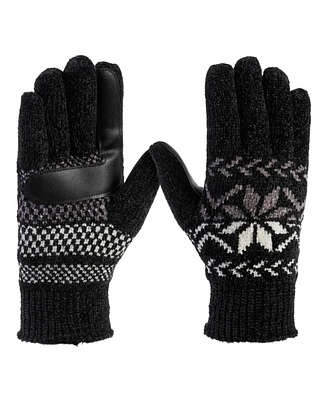 Isotoner Women's Chenille Snowflake Touchscreen Gloves