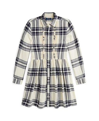 Polo Ralph Lauren Big Girls Plaid Cotton Twill Shirtdress