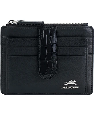 Mancini Women's Croco2 Rfid Secure Card Case Wallet