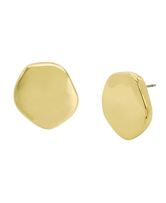 Robert Lee Morris Soho Gold Sculpted Disc Stud Earrings