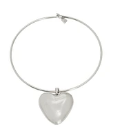 Robert Lee Morris Soho Silver Puffy Heart Necklace Wire Necklace