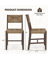 Skonyon Wooden Dining Chair Set of 2 for Kitchen Dining Room-Brown