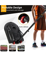 Skonyon Portable Basketball Hoop Stand with Wheels and 2 Nets