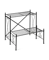 Skonyon 2-Tier Metal Plant Stand Garden Shelf