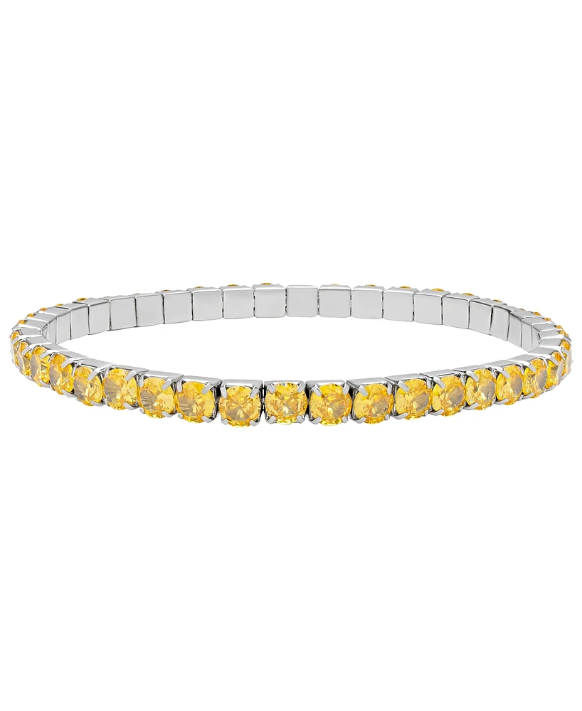 Macy's Simulated Citrine November Birthstone Tennis Stretch Bracelet