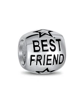 Bling Jewelry Word Best Friend Star Bff Charm Barrel Bead For Women For Oxidized Sterling Silver Fits European Bracelet