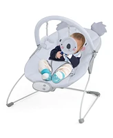 Skonyon Kids Portable Baby Bouncer Rocker Seat with Detachable Toy Bar-Gray