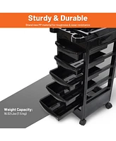 Yescom Salon Trolley Storage Drawer Cart Tray w/ Mixing Bowl Beauty Hair Dryer Holder Tool