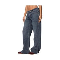 Edikted Women's Ace Relaxed Jeans - Dark