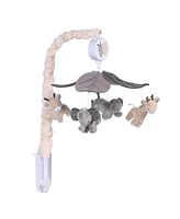 Lambs & Ivy Baby Jungle Animals Gray/Tan Musical Crib Mobile Soother Toy