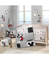 Lambs & Ivy Disney Baby Magical Mickey Mouse 100% Cotton Fitted Crib Sheet - White/Black