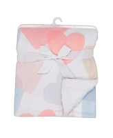 Bedtime Originals Rainbow Hearts White/Pink/Purple Soft Fleece Baby Blanket