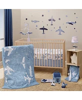 Bedtime Originals Little Aviator Blue/White Airplane Soft Fleece Baby Blanket