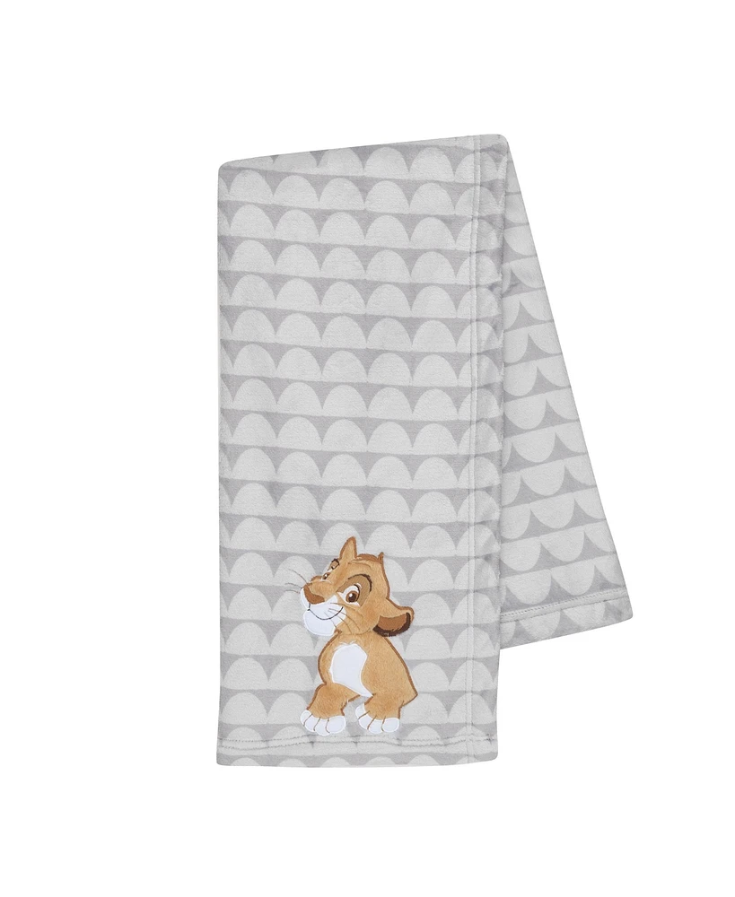 Lambs & Ivy Disney Baby The Lion King Gray Fleece Appliqued Baby Blanket