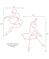 Lambs & Ivy Ballerina Baby 2-Piece Pink Ballet Dancers Wire Wall Decor