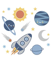 Lambs & Ivy Milky Way Blue/Gray Space Galaxy 4-Piece Nursery Baby Crib Bedding Set