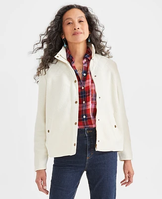Style & Co Plus Quilted-Yoke Sherpa Jacket, Created for Macy's