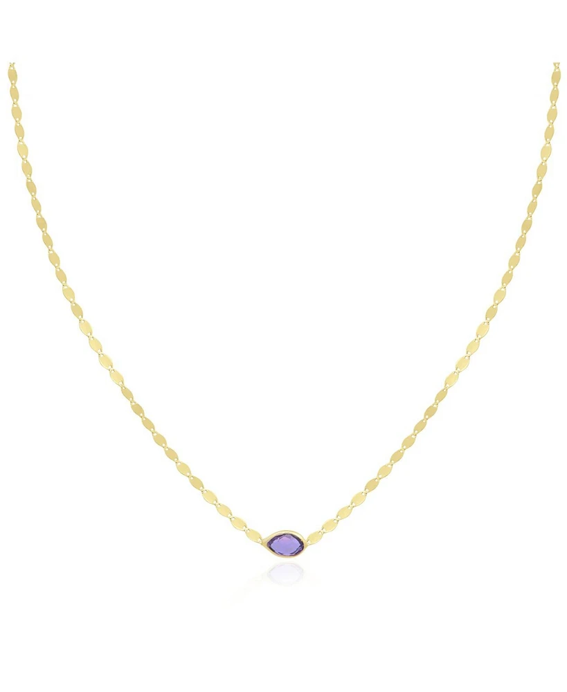 The Lovery Amethyst Disco Necklace 14K Gold