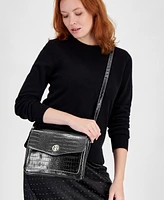 Giani Bernini Croc Flap Small Crossbody, Created for Macy's