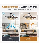 Modern Minimalist Retractable Ceiling Fan with Led Light