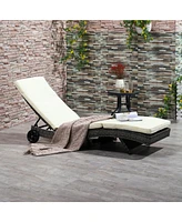 Streamdale Furniture Wicker Chaise Lounge with Adjustable Backrest