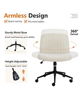Beige Fabric Office Chair with Adjustable Swivel