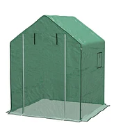 Streamdale Furniture Greenhouse Replacement Cover with Roll-Up Door and Mesh Windows