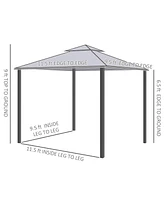 Streamdale Furniture 9.6' x 11.6' Patio Gazebo with Netting and Steel Frame