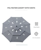 9FT 3-Tier Patio Market Umbrella with Tilt