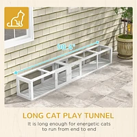 Streamdale Furniture Wooden Cat Tunnel with Combinable Design and 8 Doors