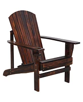 Simplie Fun Classic Adirondack Chair with Cup Holder & Weather Resistance