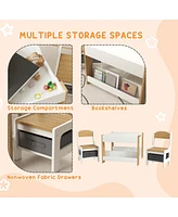 2-in-1 Kids Table and Chair Set with Reversible Tabletop