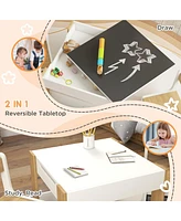 Streamdale Furniture 2-in-1 Kids Table and Chair Set with Reversible Tabletop