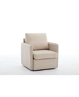 Streamdale Furniture Beige Swivel Accent Chair with Storage