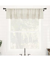 Textured Slub Stripe Anti-Dust Linen Blend Sheer Cafe Curtain Valance