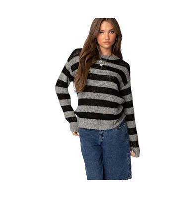 Edikted Women's Light Knit Striped Sweater