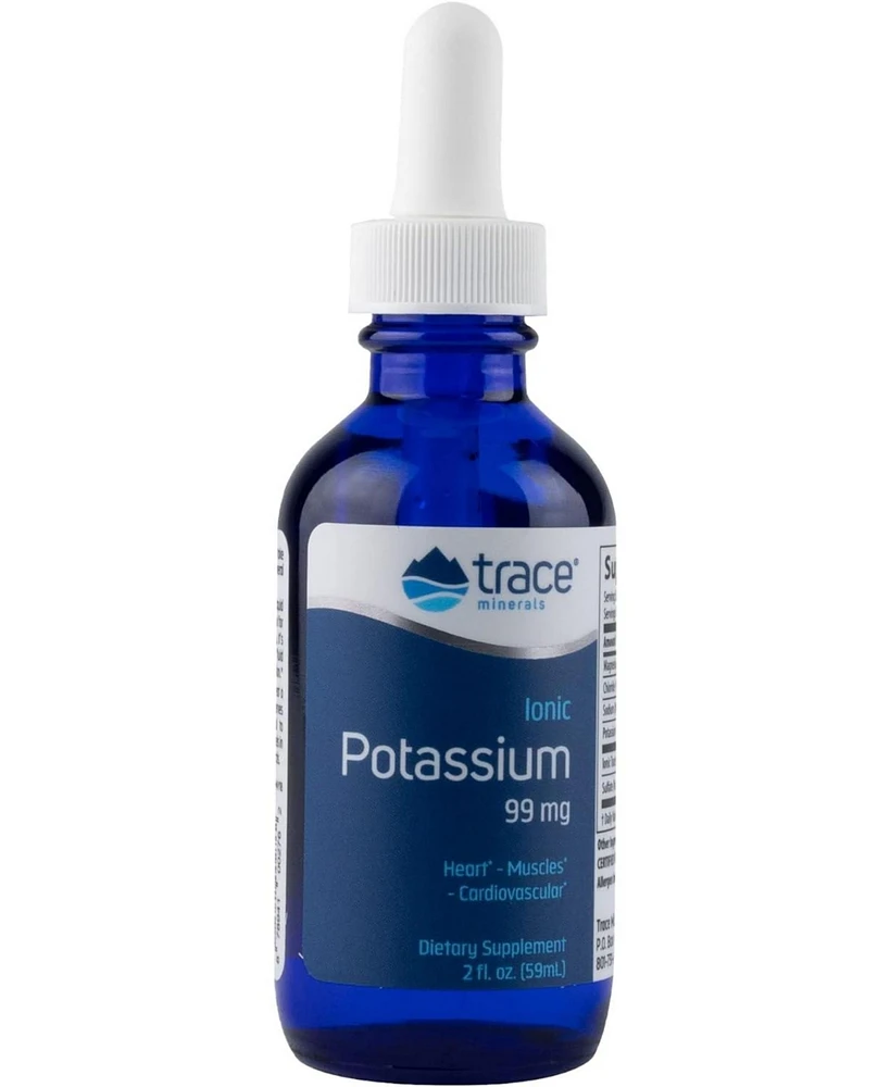 Trace Minerals Liquid Ionic Potassium Dietary Supplement | 99 mg Potassium Powered by Concentrace Electrolytes | Supports Hydration, Energy, & Normal