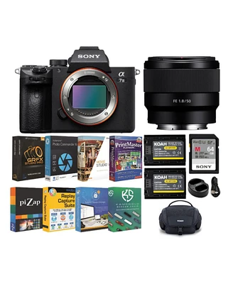 Sony Alpha a7 Iii Mirrorless Digital Camera with 50mm Lens and Accessory Bundle