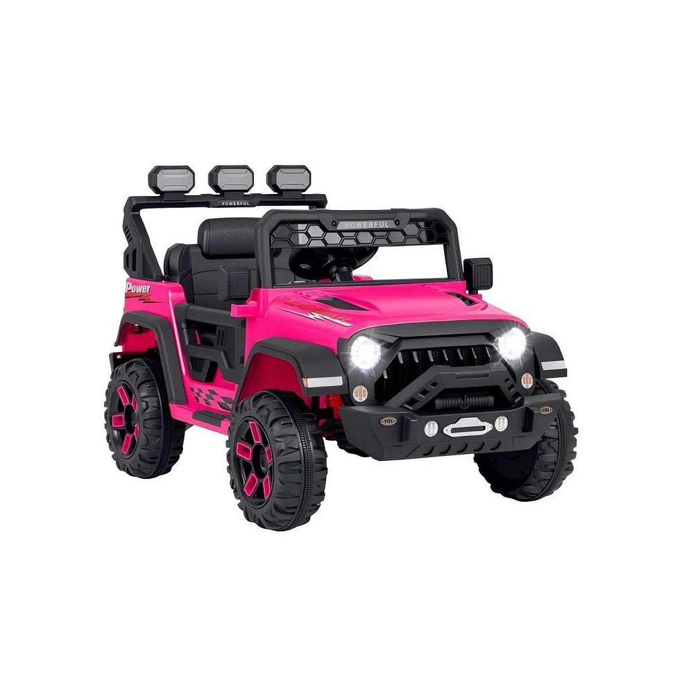 Vebreda 12V Electric Kids Ride on Truck with Remote Control and Music-Pink