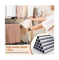 Sugift 4-tier Clothes Drying Rack with Rotatable Side Wings and Collapsible Shelves-Gray