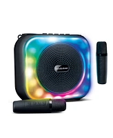 Brookstone Karaoke Dynamite Duo Wireless Led Speaker With 2 Wireless Microphones